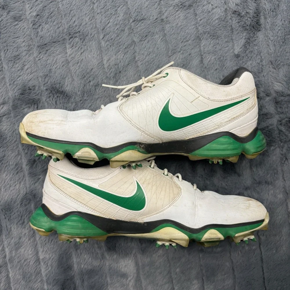 Nike Lunar Control 2 White Venom Green Golf Shoes Spikes 628574-105 Mens 9
